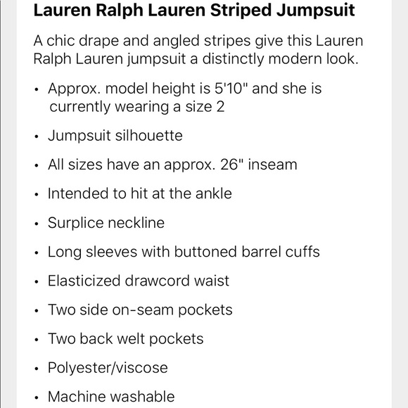 Ralph Lauren Jumpsuit - Picture 6 of 6